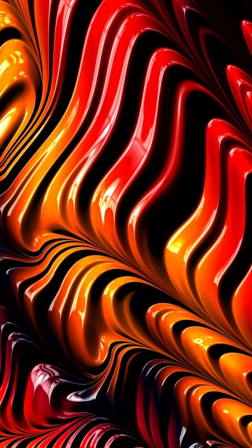 Abstract Red Orange Waves