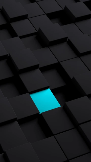 Black Cubes with Blue Highlight