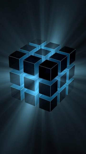 Blue Cubes 3D Background
