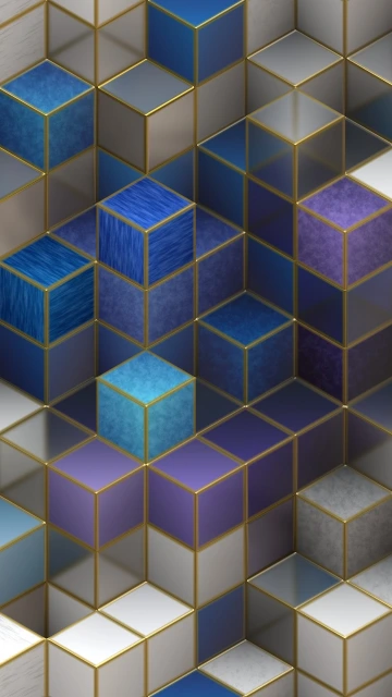 Blue Purple Cubes Pattern