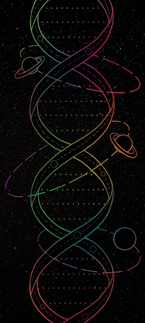 DNA Helix Space Background