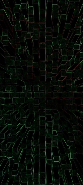 Green Cubes Digital Art