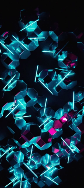 Neon Hexagon Pattern