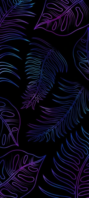 Neon Leaf Pattern