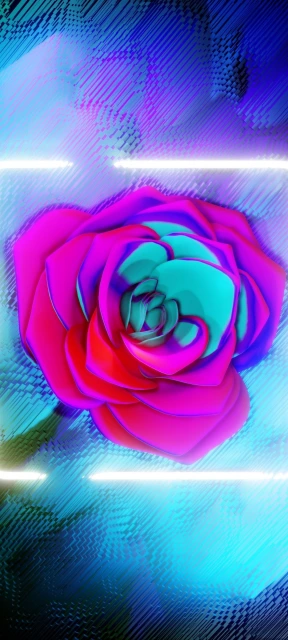 Neon Rose Digital Art