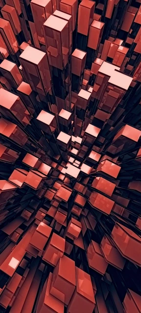Red Cubes Abstract Background