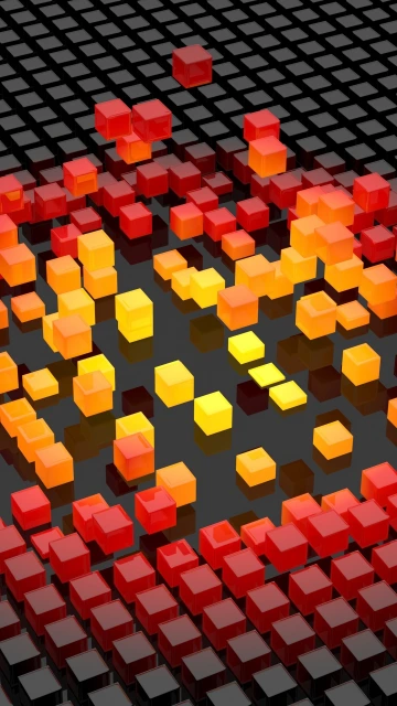 Red Orange Cubes Pattern