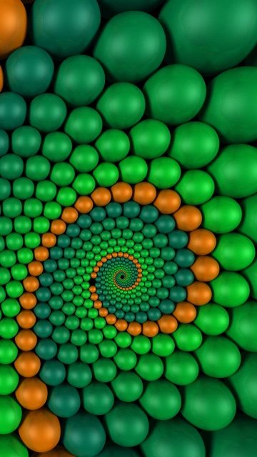 Spiral Green Orange Balls