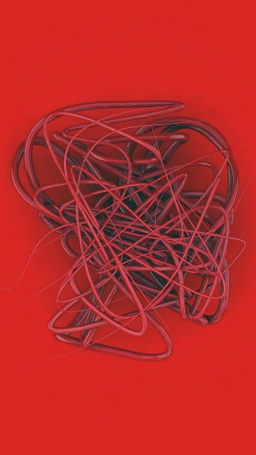Tangled Red Wire Sculpture