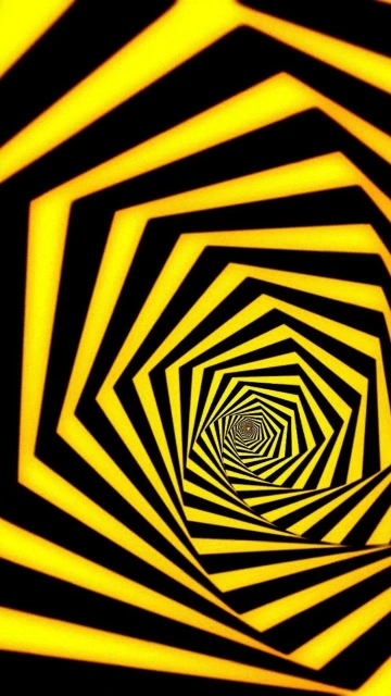 Yellow Black Spiral Pattern