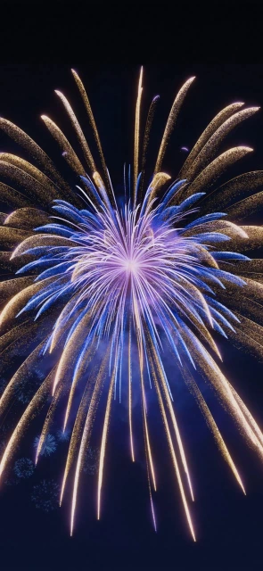 Blue and Gold Fireworks