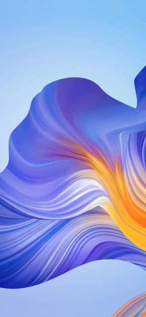 Blue and Orange Abstract Flowing Waves