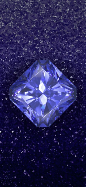 Blue Diamond on Sparkly Background