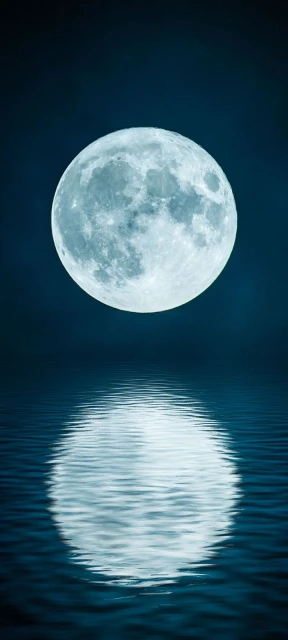 Full Moon Water Reflection Background