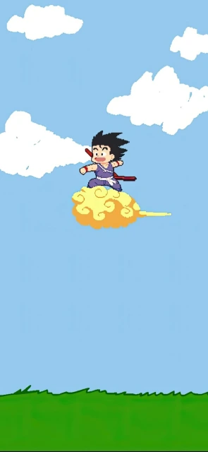 Goku Riding Flying Cloud