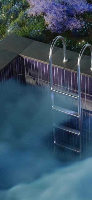 Metal Pool Ladder With Mist