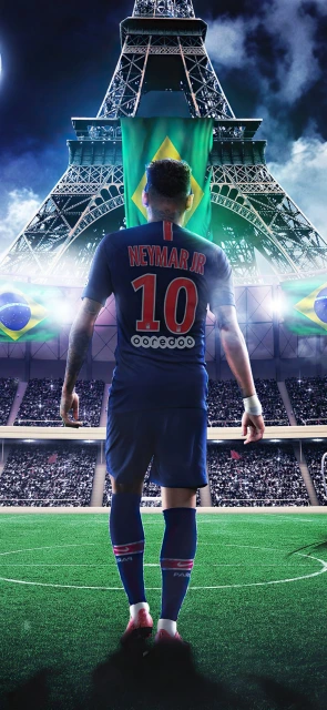 Neymar Jr PSG jersey Eiffel Tower