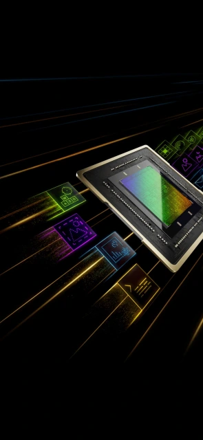 Nvidia Processor With Holographic Icons