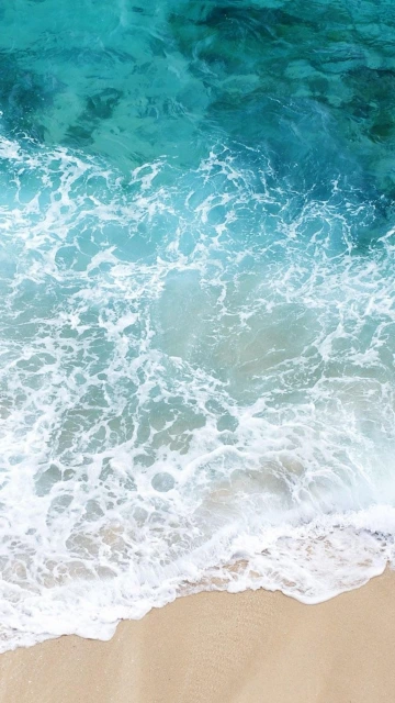 Ocean Waves Crashing on Beach