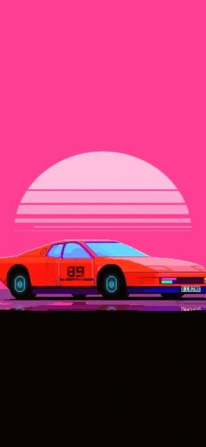 Orange Sports Car Sunset