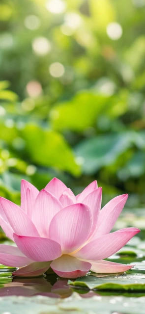 Pink Lotus Flower on Water