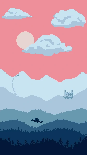 Pixel Art 8bit Mountain Landscape