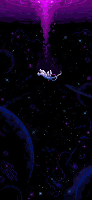 Pixel Art Astronaut in Space