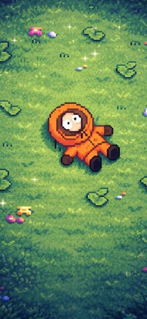 Pixel Art Astronaut Lying in Grass