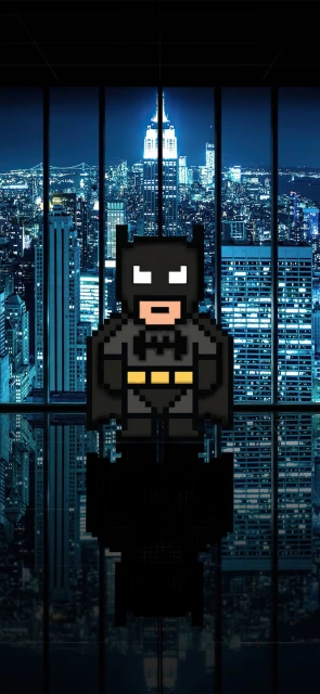 Pixel Art Batman City Skyline
