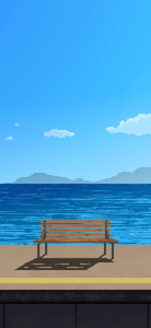 Pixel Art Bench by Sea