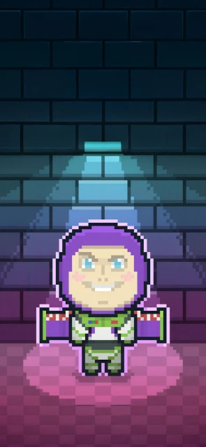 Pixel Art Buzz Lightyear Character