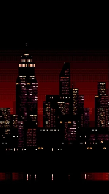Pixel Art City Night