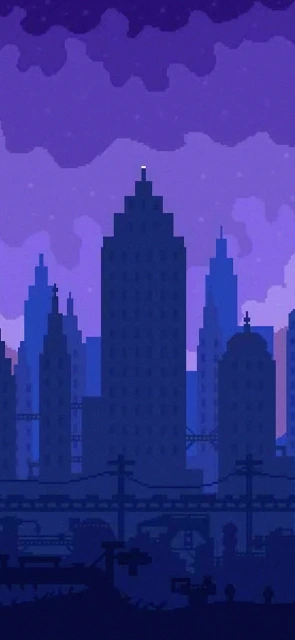 Pixel Art City Skyline 1