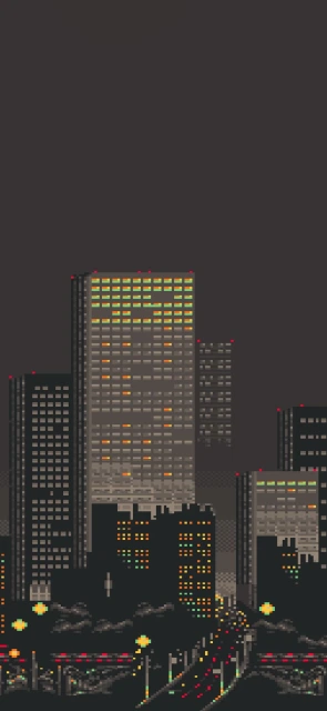 Pixel Art City Skyline 2