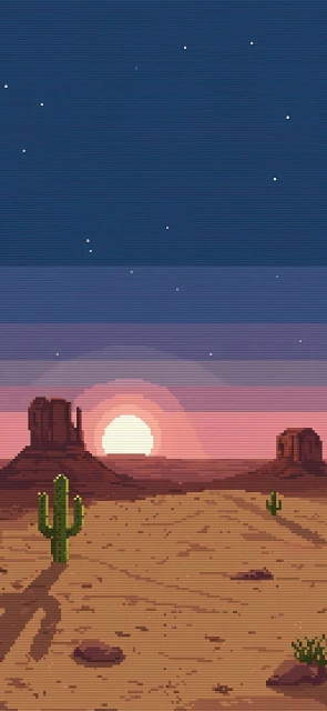Pixel Art Desert Sunset