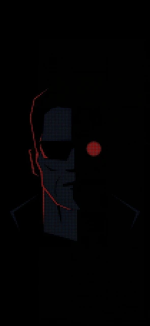 Pixel Art Face With Red Dot