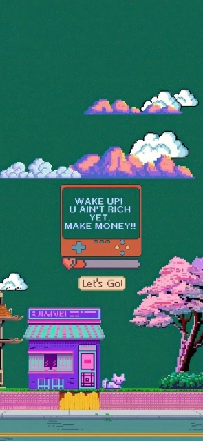 Pixel Art Game Screen Wake Up Make Money
