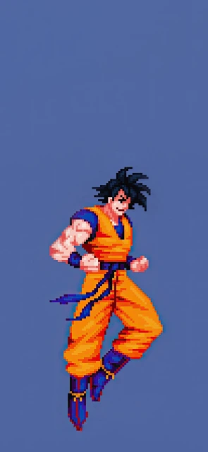 Pixel Art Goku Character