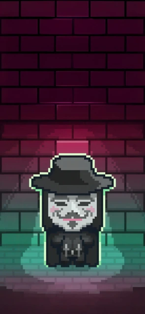 Pixel Art Guy Fawkes Mask