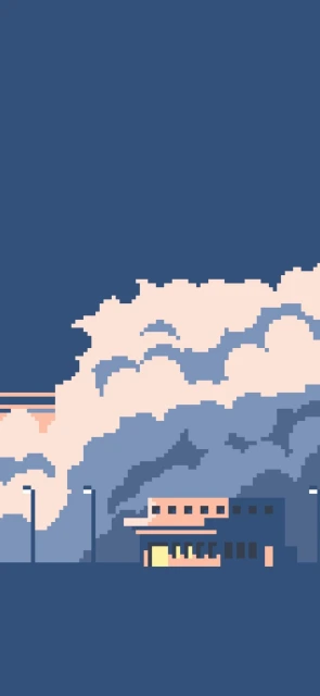 Pixel Art Industrial Smokestack