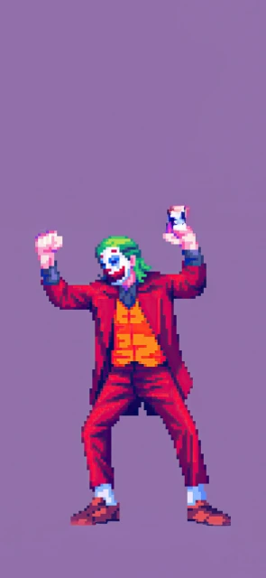 Pixel Art Joker Character Playing