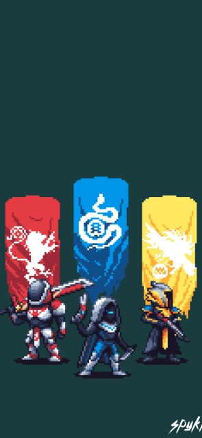 Pixel Art Knights With Banners