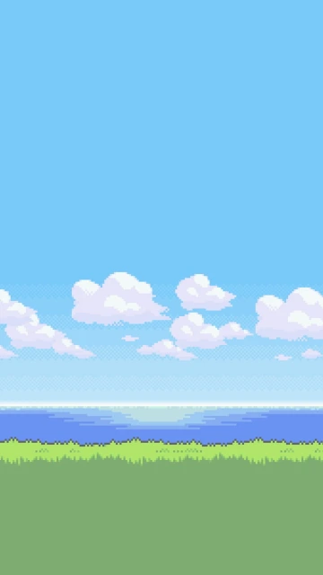 Pixel Art Landscape Sky and Grass