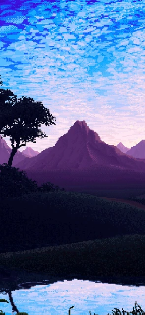 Pixel Art Mountain Landscape