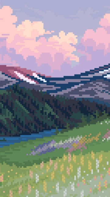Pixel Art Mountain Landscape 1
