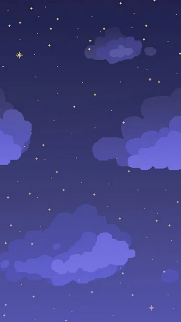 Pixel Art Night Sky Clouds