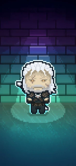 Pixel Art Old Man in Spotlight