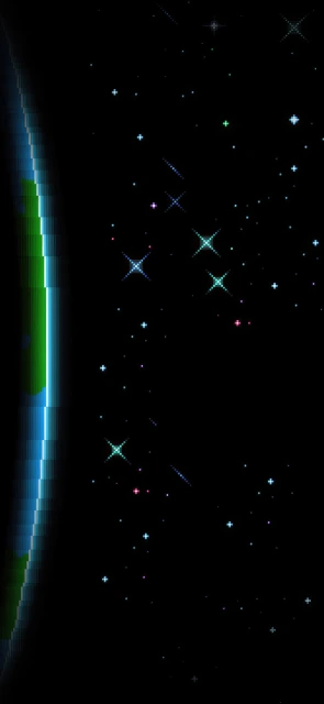Pixel Art Planet With Stars