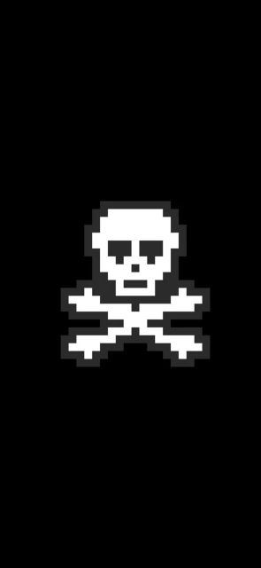 Pixel Art Skull and Crossbones