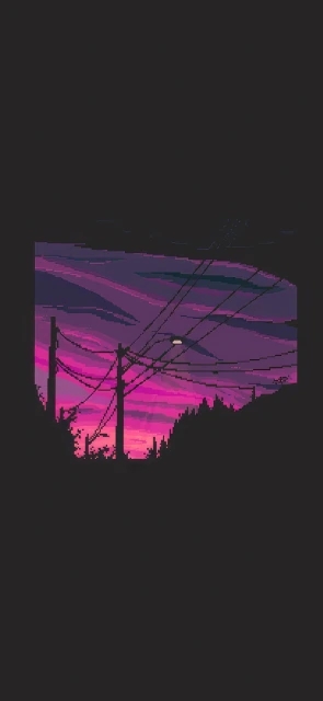Pixel Art Sunset Sky View